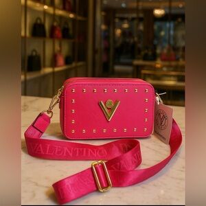 NWT Valentino Hot Pink Crossbody Touring Bag or Camera Bag MSRP $159